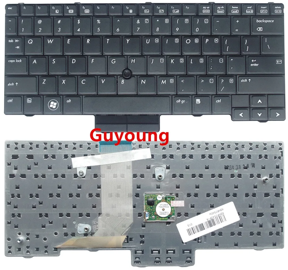 US black keyboard for HP EliteBook 2540p 598790-001 V108602AS1 PK1309C2A00