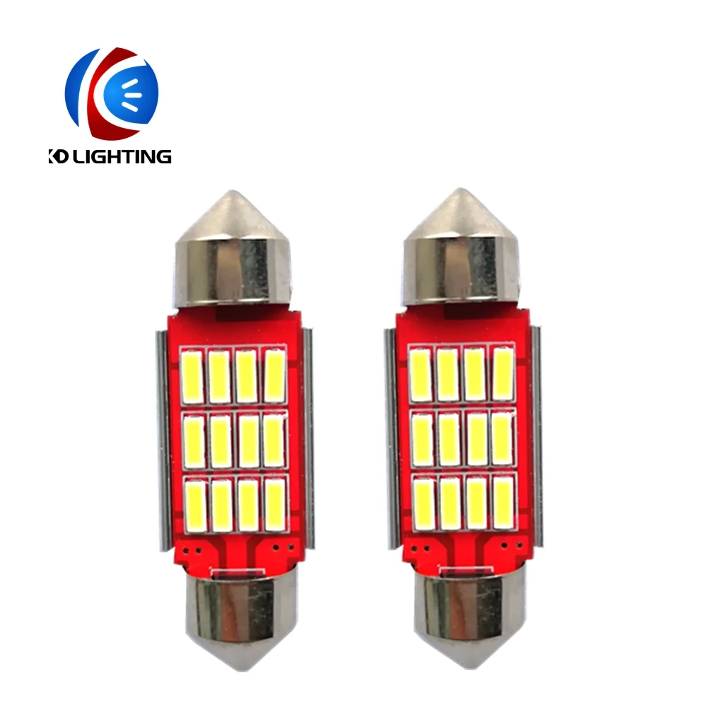 KD 100 шт. Автомобильные светодиодные лампы FT Festoon 3014 12SMD Canbus для чтения