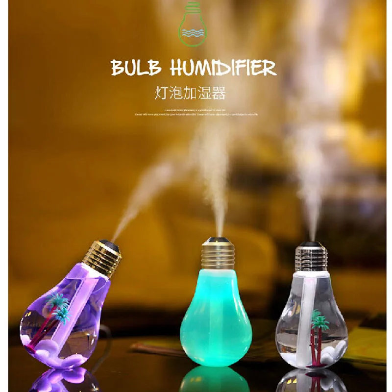 

Beautiful Colorful Bulb Humidifier Air Diffuser Purifier Atomizer Essential oil diffuser difusor de aroma mist maker fogger Gift