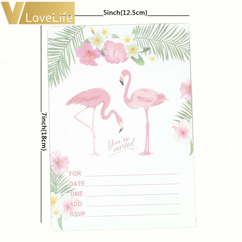  1st Flamingo Invitations Card Birthday Sticker Paper Card Kids For Flamingo Birthday Party Decorati - 33057676929