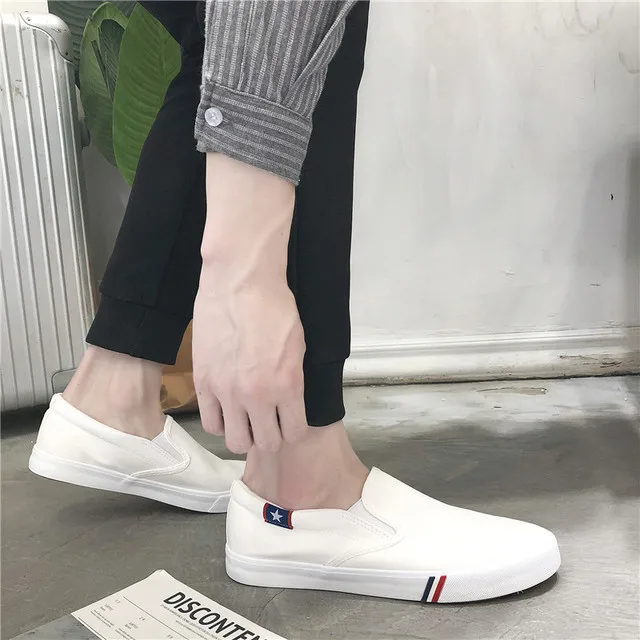 

Men Canvas Shoes Simple Casual Mens Loafers Autumn High Quality Anti-Slip Comfortable Vulcanized Shoes Man Flats size 48