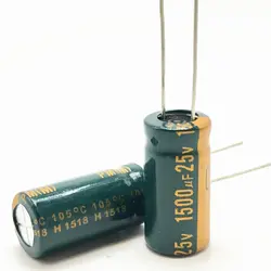 25 V 1500 мкФ 10*20 высокая частота низкое сопротивление алюминиевый электролитический конденсатор 1500 мкФ 25 v