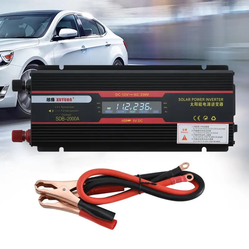 

Car Inverter 6000W Inverter Voltage Converter Transformer LCD Display DC12/24V to For AC 110V/220V Modified Sine Wave Converter