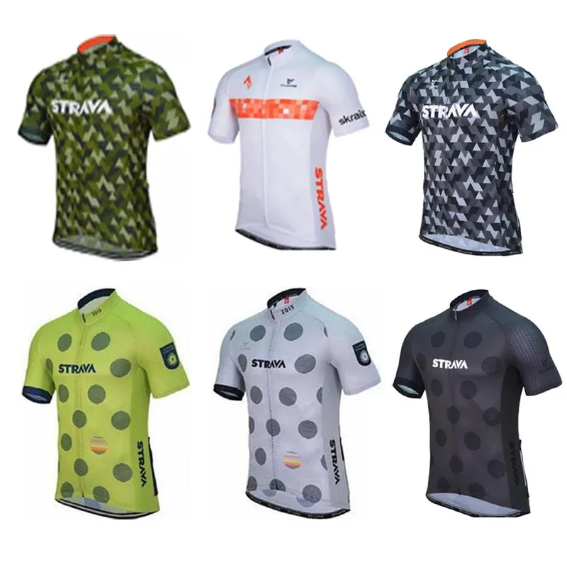 

2019 Summer Strava Team Men Cycling Jersey Short Sleeve Ropa Ciclismo Uniformes Bike Clothing Breathable Bycicle cycling shirts