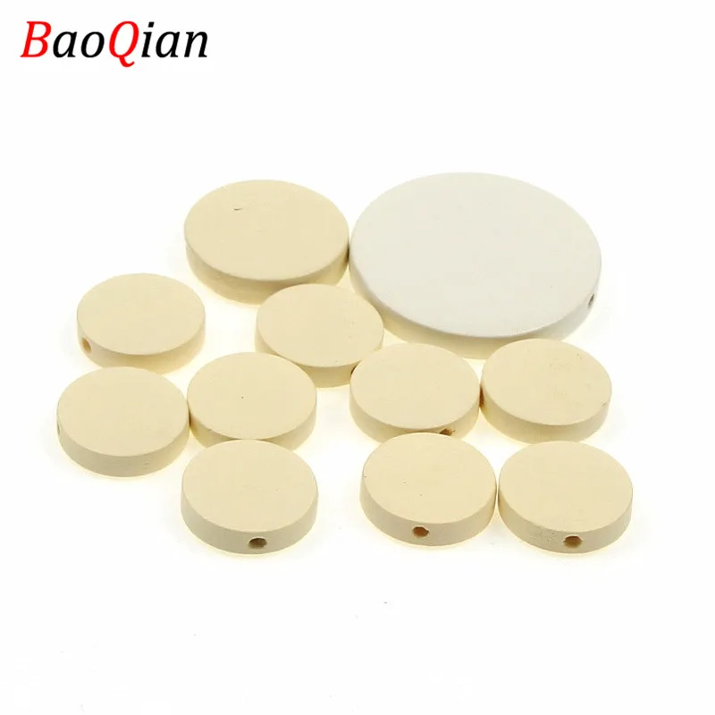 Vibrant Mixed Color Round Flat Natural Wooden Beads for DIY Crafting and Jewelry Making