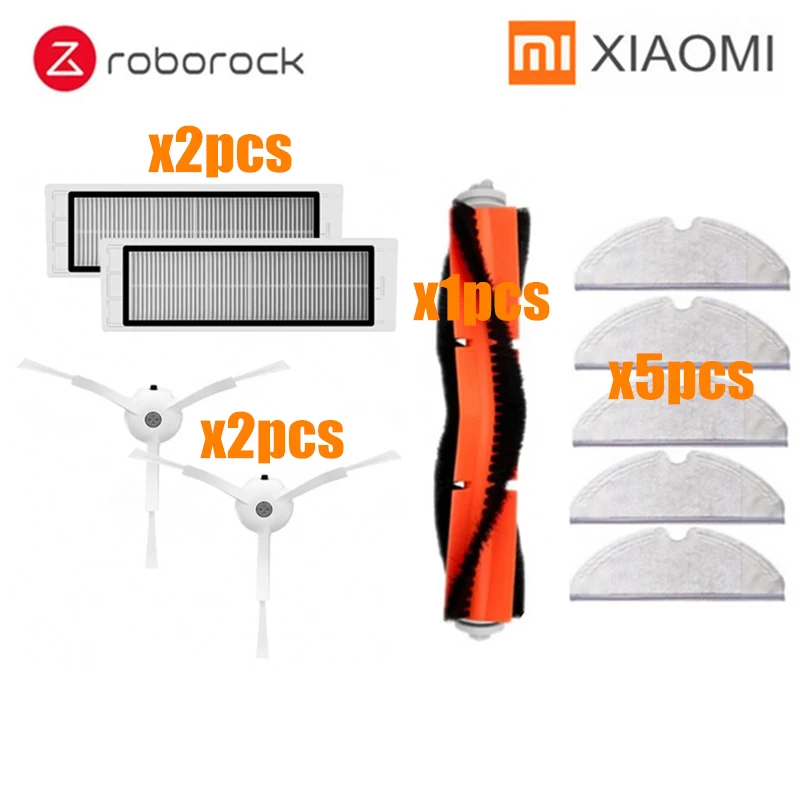 Основная щетка+ HEPA фильтр+ боковая щетка+ Швабра Ткань для xiaomi вакуум 2 roborock s50 аксессуары xiaomi Робот Запчасти для пылесоса - Цвет: 10PCS