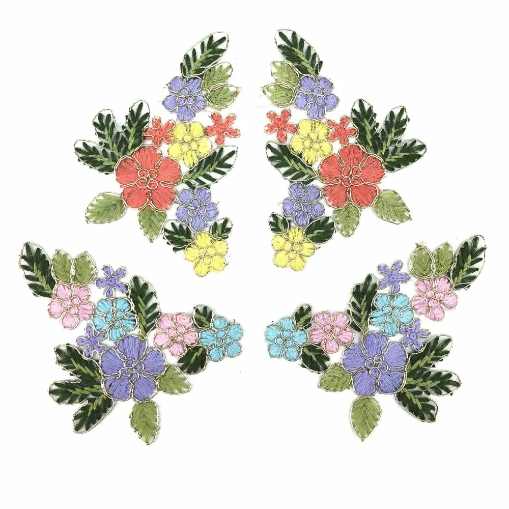 14.5*10cm Colorful Flower Patches Embroidered Sewing On Patch For Clothing Sticker Sewing Fabric