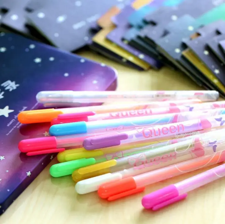 

LolliZ 12 pcs/lot Colorful Gel Pen Set Refills Metallic Pastel Neon Glitter Sketch Drawing Color Art Marker Pen School Supplies