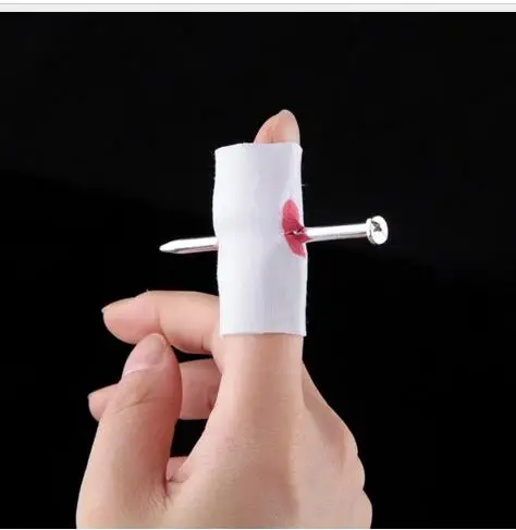 New Prank Maker Trick Fun Novelty Funny Joke Toy Fake Nail Through Finger Trick Halloween Kids Children Gags Practical Jokes 2