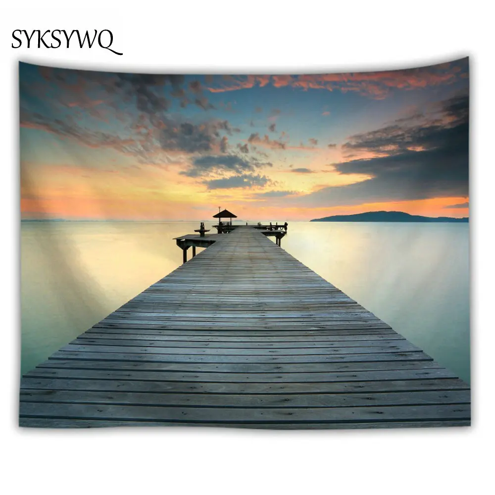 

Sunset glow nature scenery tapestry beach large yoga mat decoration psychedelic wall carpet landscape