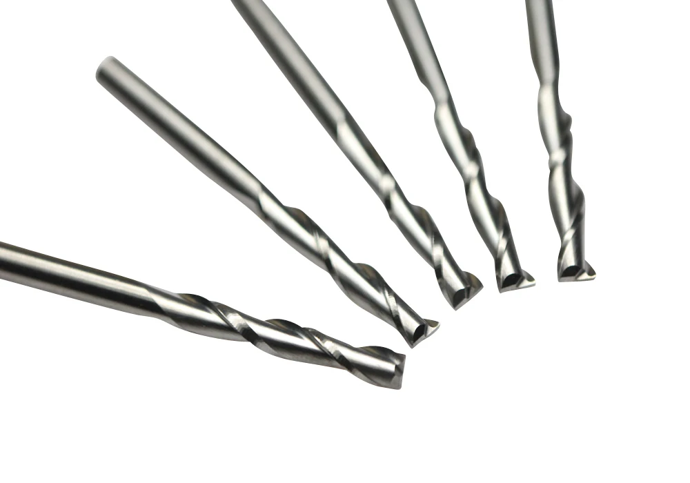 5pcs 1/8" 3.175 Extra Long CNC Milling Cutter Two Double Flutes