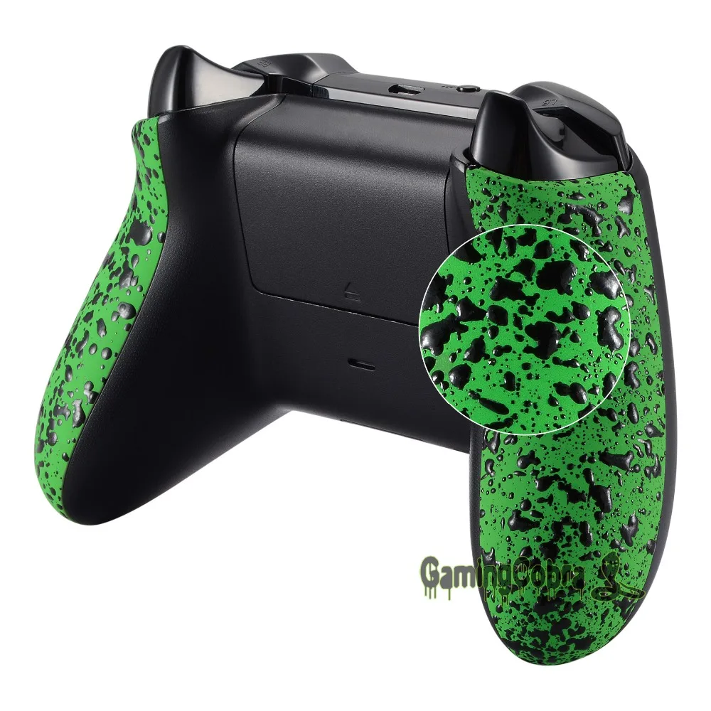 

Textured Green Back Panels, Comfortable Non-slip Side Rails, 3D Splashing Handles for Xbox One X & for Xbox One S Controller