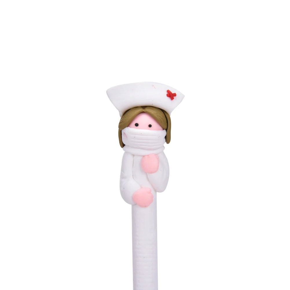 10 шт./лот, милые Креативные канцелярские принадлежности,, милая полимерная шариковая ручка с изображением доктора медсестры, шариковая ручка