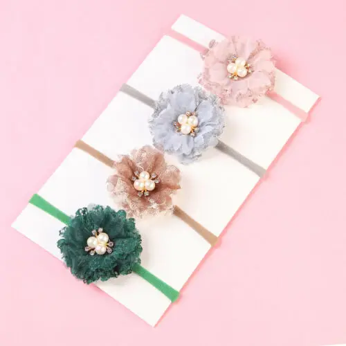 Kids Girl Baby Pearl Hair Ring Rope Ponytail Holder Elastic Colorful Band Ring