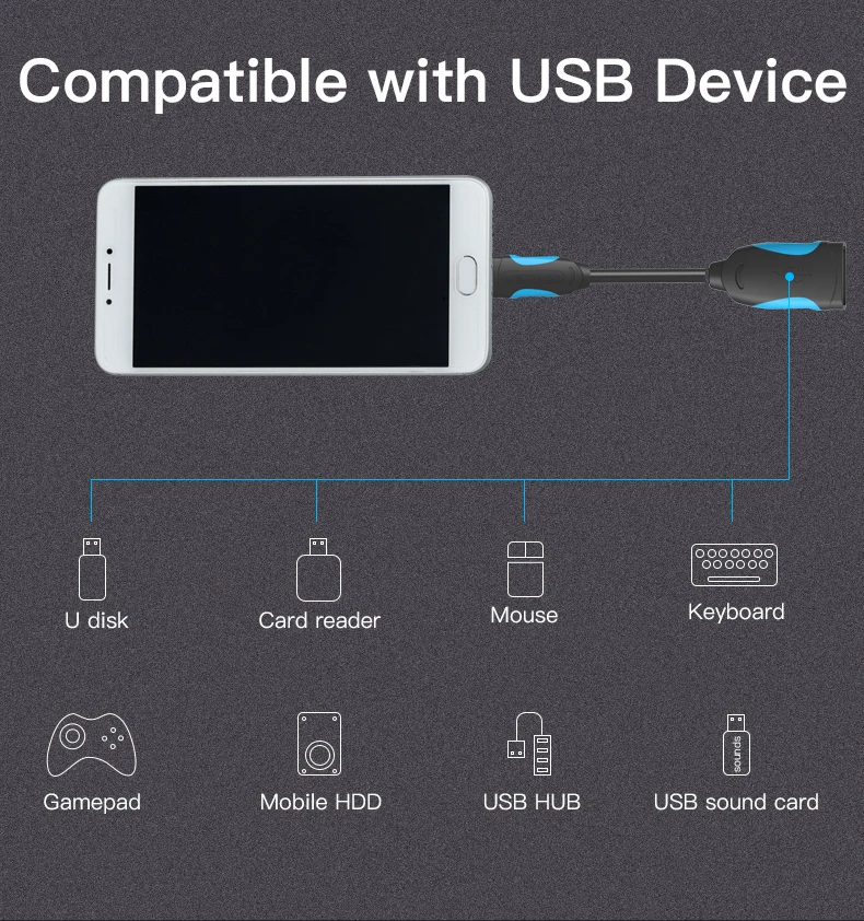 Кабель Vention USB C к USB OTG адаптер для Xiaomi 5 Nexus 5X6 P usb type C OTG кабель для huawei P9 Plus samsung usb type-c OTG