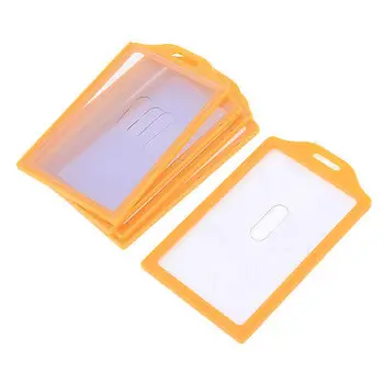 

5 Pcs 84mm x 52mm Fuchsia Clear Rectangle Vertical Office Slide Card Holder