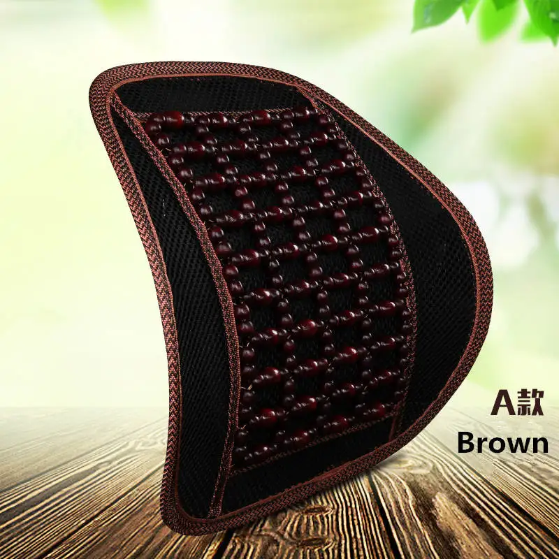 Дышащая Автомобильная поясная подушка для водителей с деревянными бусинами, поясничная опора, летняя Массажная поясная подушка для спины, автомобильное сиденье, wais - Название цвета: Brown