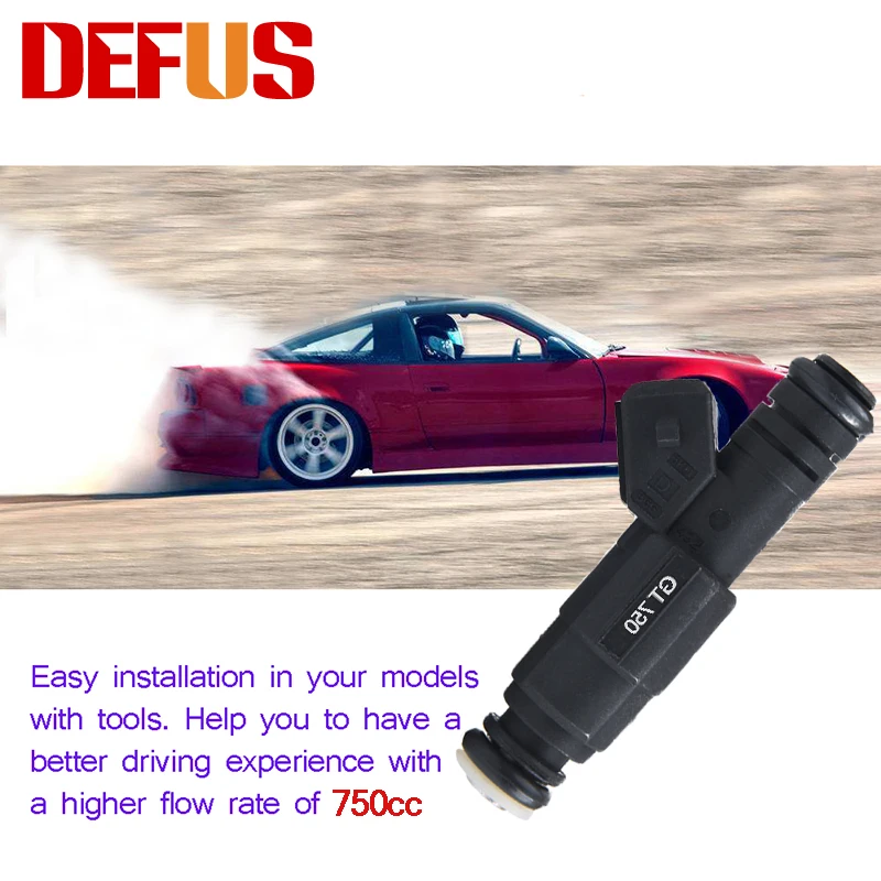 4x High Performance Fuel Injector GT750 for Modified Car 750cc Large Flow Modification High Impedance Nozzle Injection 12 Holes (2)