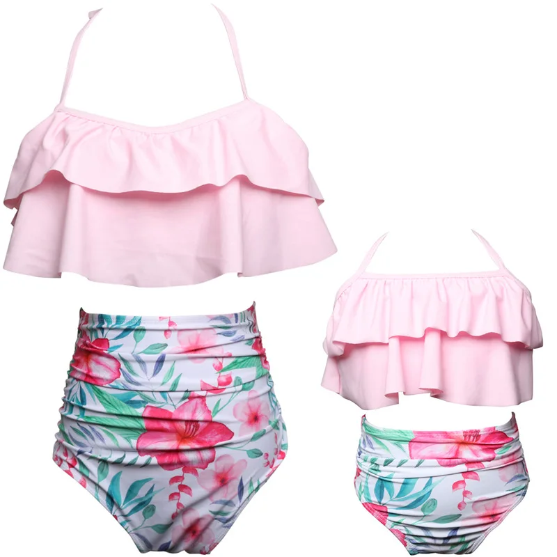 

Mother and Girls Swimming Clothing Summer Mommy and me Family Match Swimwear Mother Daughter Bikini Bahitng Swimsuit Brachwear