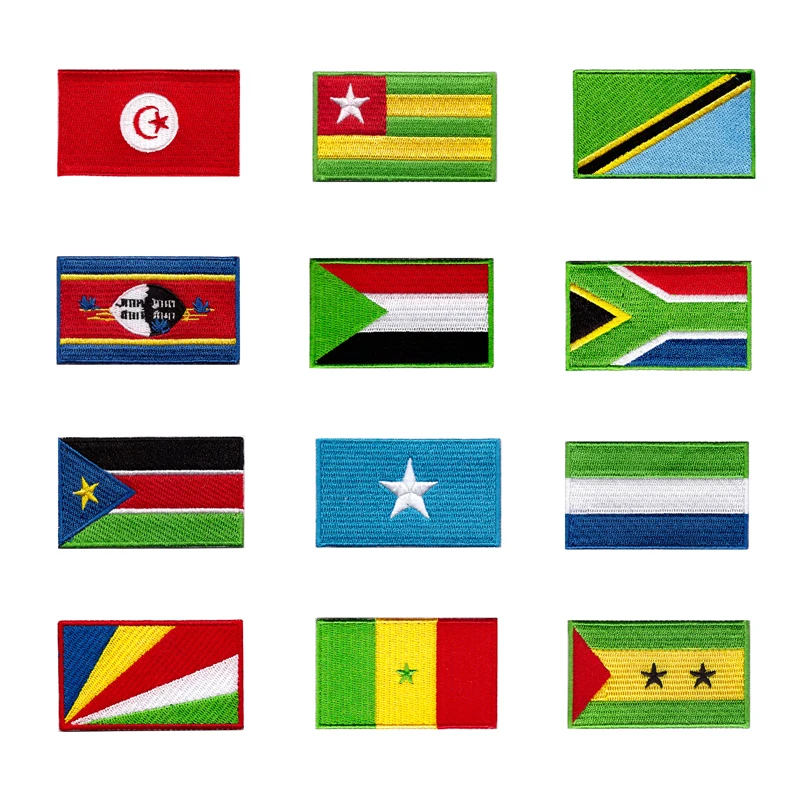 

Popula Nation Flag Patches For Clothing National Emblem Patch Sewing On Embroidered Stickers For Clothes Country Iron On Patches