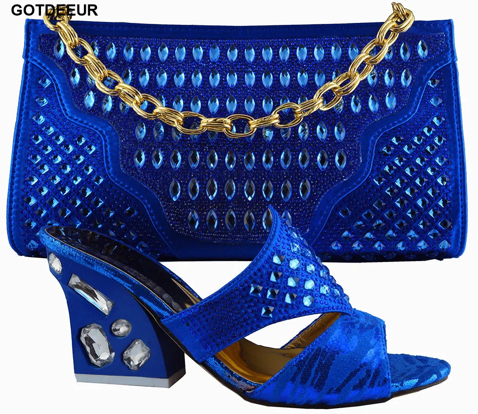 

Royal Blue Italian Shoes with Matching Bags for Women African Shoe and Bag Set Italian Design Nigerian Women Wedding Shoes Bag