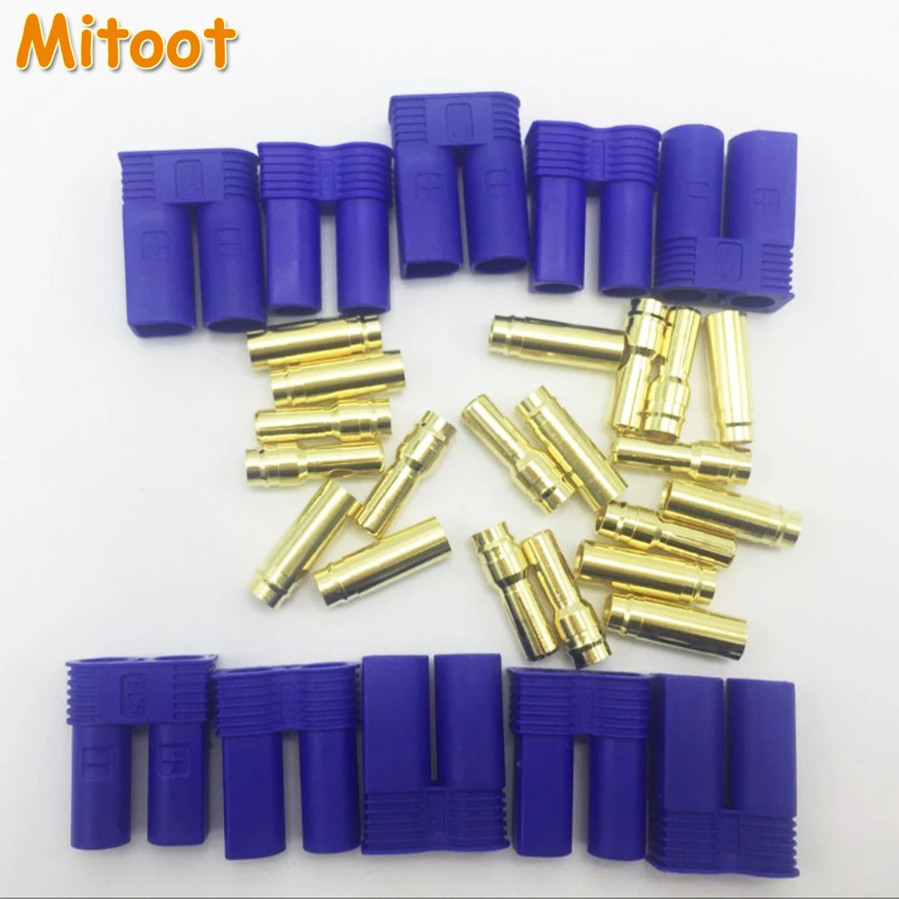 Register shipping 20 pairs lot EC3 EC5 Gold Bullet Connector Banana Plug With Housing For RC