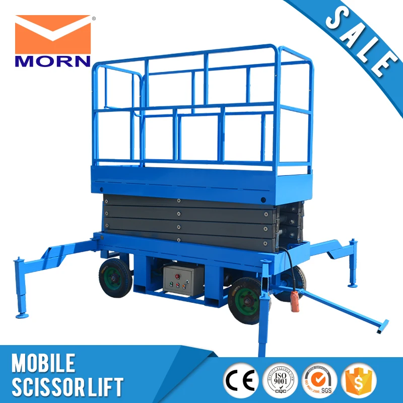 TS1.0-14 Mobile scissor lift mini height double power with assistant walking hydraulic platform handing equipment indoor outdoor |