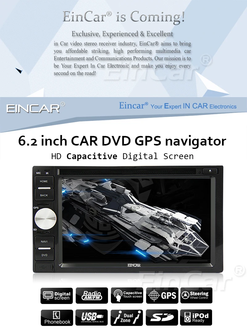 Top In Dash Car Stereo DVD Player GPS Navigation Touchscreen 2 Din For Universal Car Radio Bluetooth Auto Autoradio USB SD Aux+Map 0
