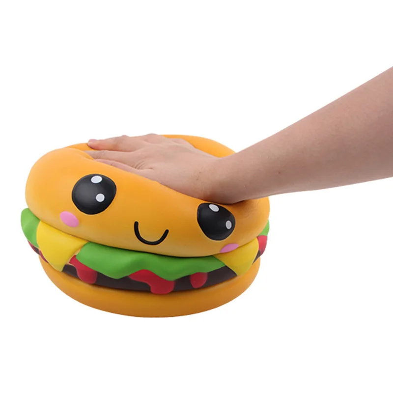 

22cm Large Squishy Toy Slow Rebound Big Burger PU Decompression Toy smooshy mushy jumbo squishy