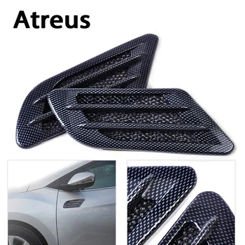 

Atreus 2PCS Car Fender Carbon Fiber Air Vent Grille Sticker For Nissan qashqai Citroen c4 c5 c3 Chevrolet cruze aveo Peugeot