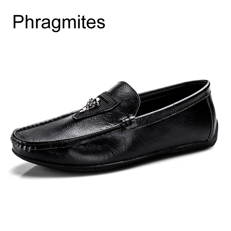 Phragmites Handsome Rivet Men Shoes Soft Anti-slip Drive Shoes Slip On Leather Loafers Big Size Moccasin Gommino Chaussure Homme Phragmites Handsome Rivet Men Shoes Soft Anti-slip Drive Shoes Slip On Leather Loafers Big Size Moccasin Gommino Chaussure Homme