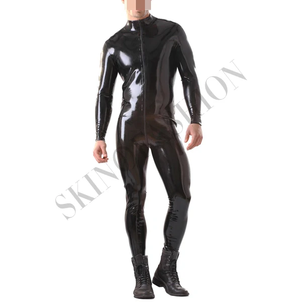 Бесплатная Доставка! Мужские горячие продажи черные модные zentai латексные