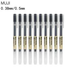 MUJI 3 шт. гелевая ручка черный/синий/красный чернила Цвет ручки 0,5 мм 0,38 мм ручки школа стационарных Материал Эсколар Kawaii стило Kawaii