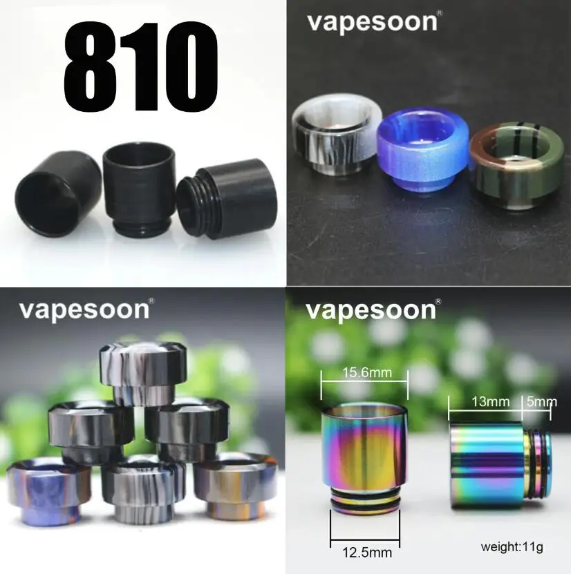 VapeSoon 810 Смола Нержавеющая Сталь Потека высокое качество дрип совет для 810 нитки распылитель