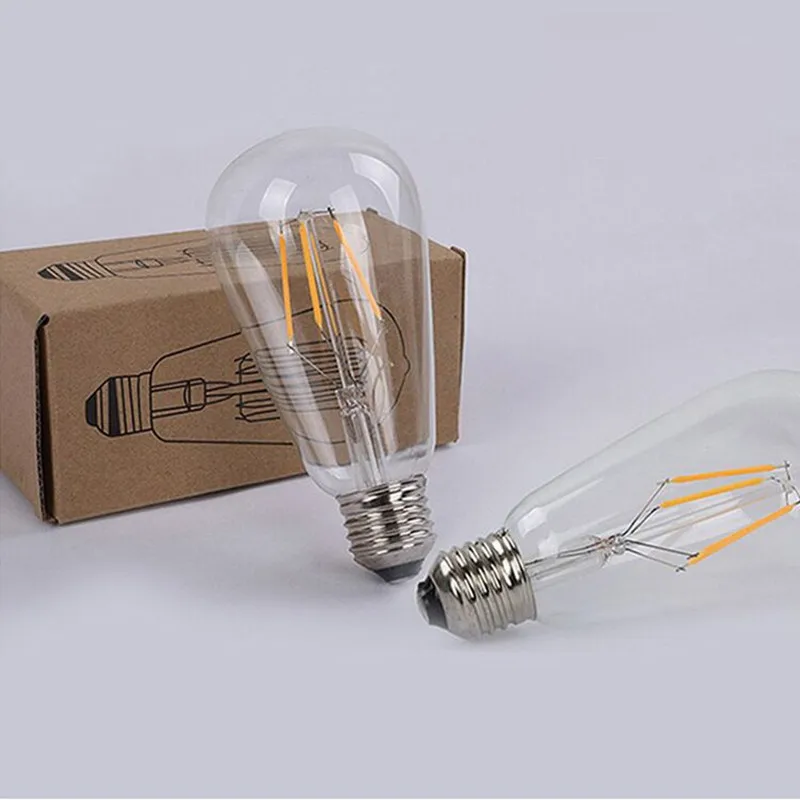 Ретро Edison led светильник лампочка E27 220V 2W 4W 6W 8W ST64 220V лампа накаливания ампулы лампы Винтаж Эдисон лампы