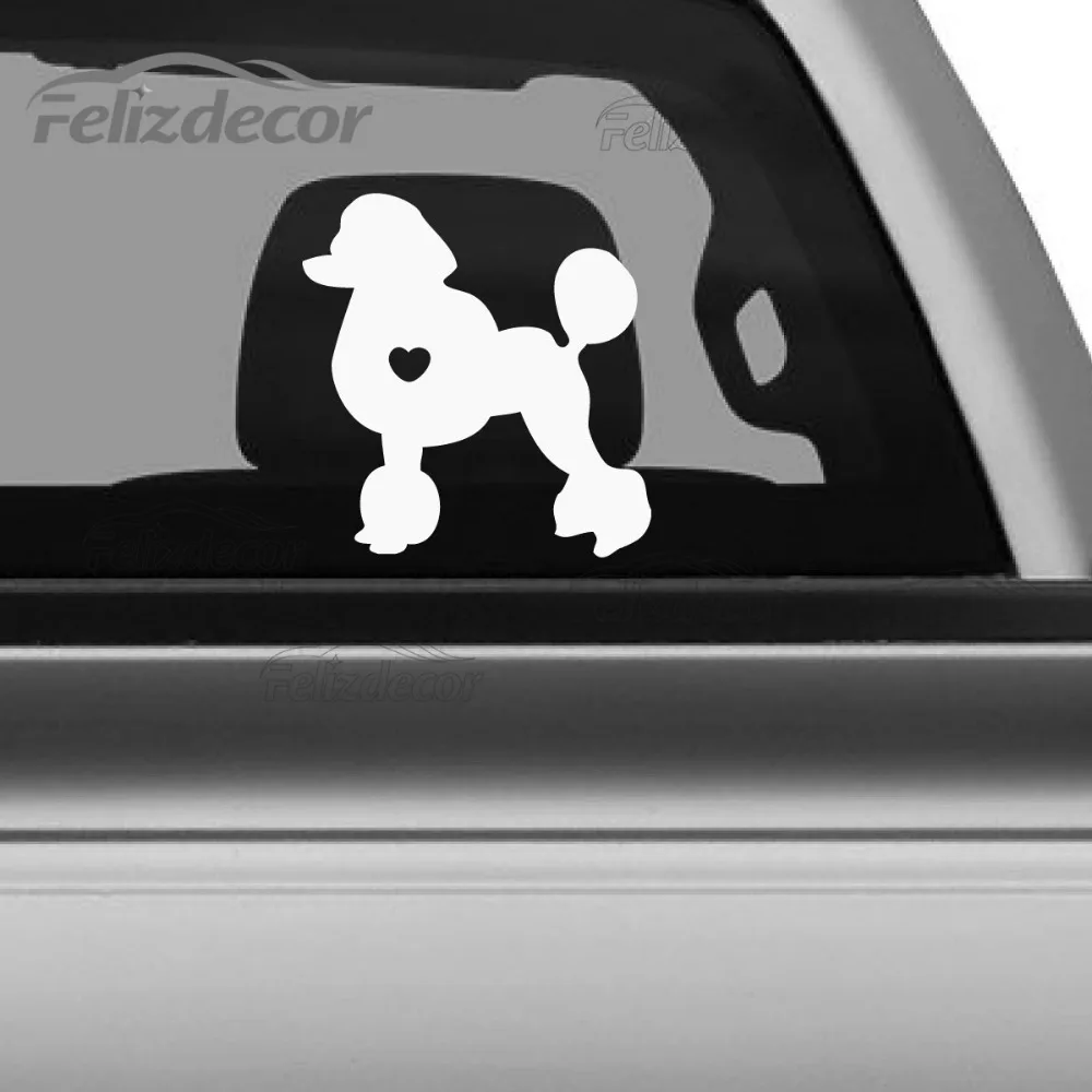 

I Love My Poodle Dog Animal Car Stickers waterproof decals Car Styling Accessories Window Decor Black/white CL019
