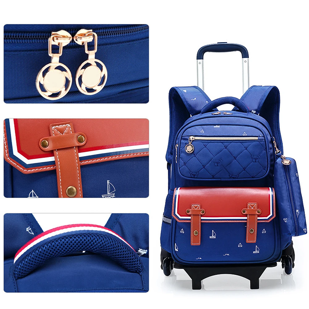 Рюкзаки на колесиках для девочек, школьные сумки, съемный чемодан на колесах, рюкзак 41*31*15 см для мальчиков и девочек