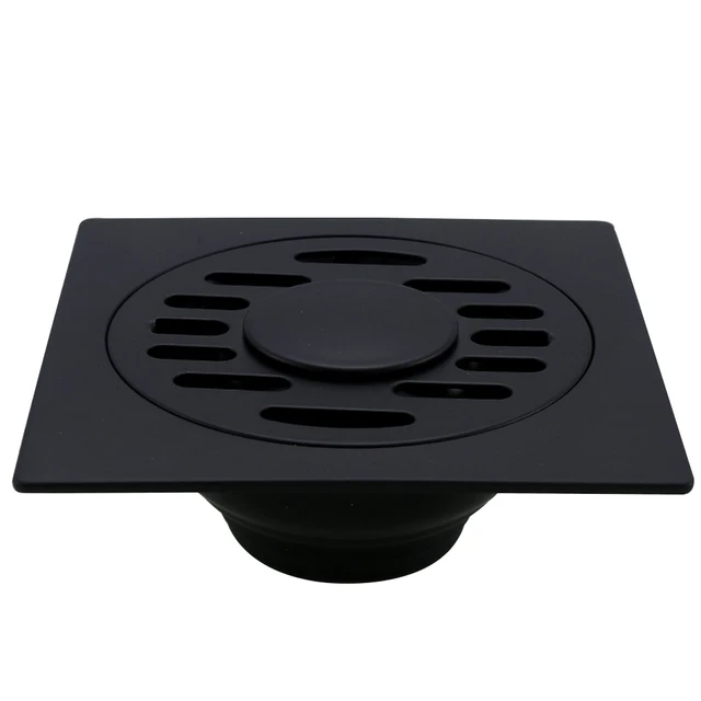 Black Bathroom Drain Cover Durable Shower Drain Cap with Lid for Floor