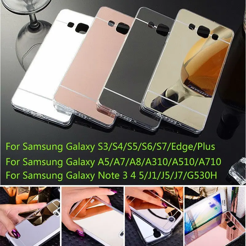PLV New Luxury Gold Mirror Case Soft Back Cover For Samsung Galaxy J5 J7 A5 A7 2015 2016 A8 S3 S4 S5 S6 S7 edge Phone Cases