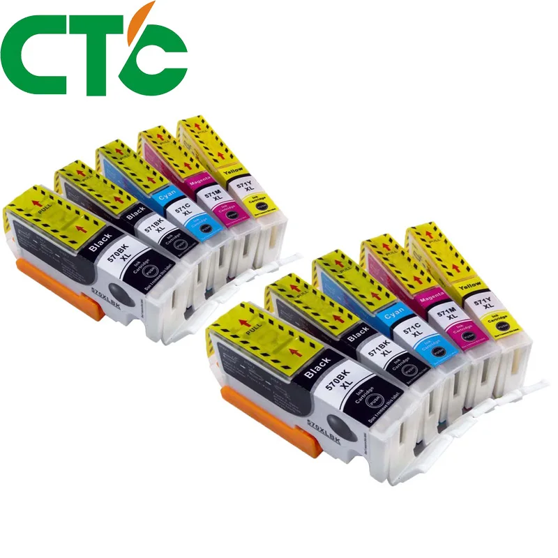10 шт. PGI 570 571XL чернильный картридж совместимый для Canon PIXMA MG5750 MG5751 MG5752 MG6850 MG6853 TS6050 6051