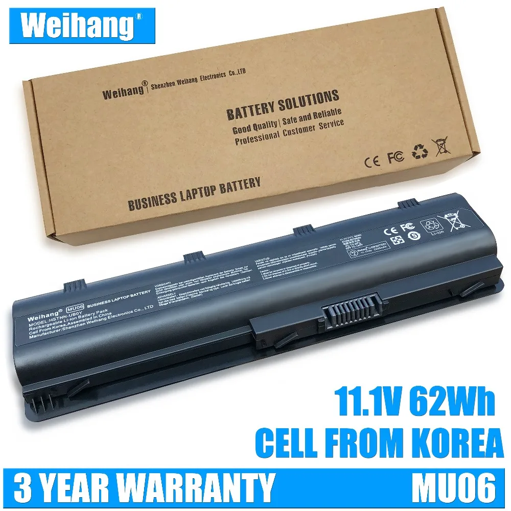 

Weihang Korea Cell Battery for HP Pavilion G4 G6 G7 G32 G42 G56 G62 G72 CQ32 CQ42 CQ43 CQ62 CQ56 CQ72 DM4 MU06 593553-001