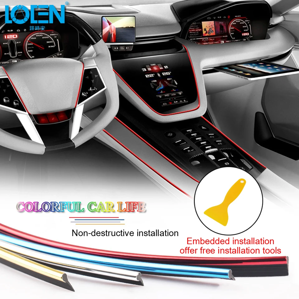 5M Car Interior Mouldings Trim Strip Sticker Car Center