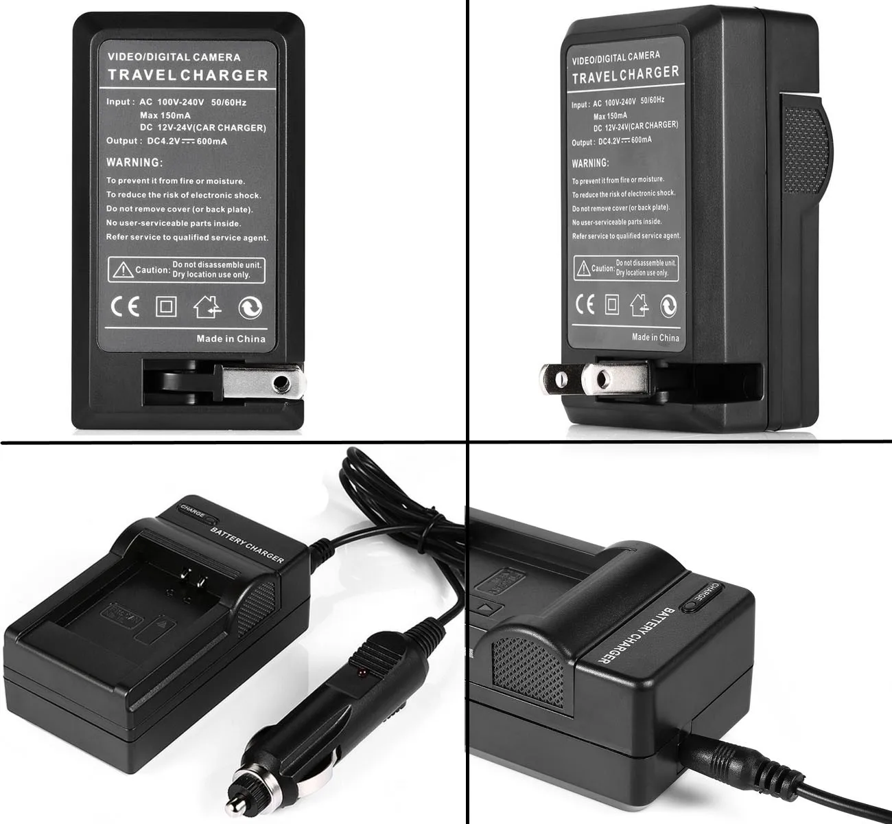 Compatible with Canon LP-C6 Charger for Canon LP-E6 Battery Synergy Digital Camera Battery Charger 110/220V Fold-in Plug with Car & EU adapters Works with Canon EOS 7D Mark II EF-S Digital Camera 