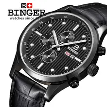 Switzerland мужские часы люксовый бренд наручные часы фирмы Binger, кварцевые часы с ремешком из нержавеющей стали водонепроницаемые часы 100 м BG-0402