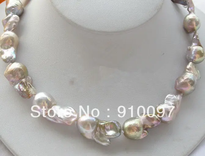 

>>>REAL HUGE AAA SOUTH SEA PURPLE BAROQUE PEARL NECKLACE 17