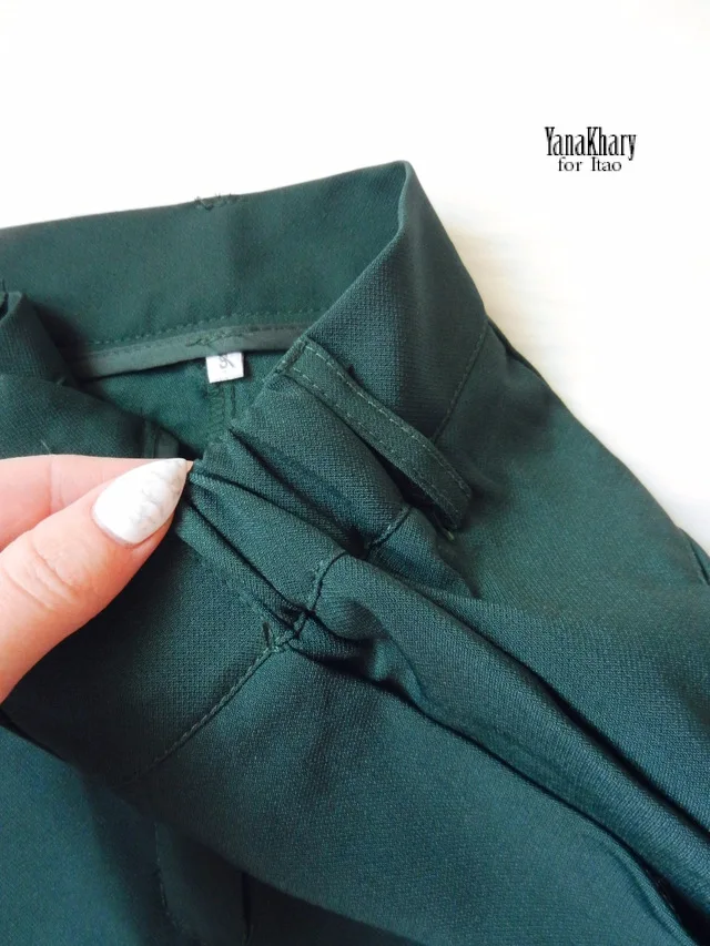 Spot 2016 Fall Pure Simple Boy friend Jacket Pants dark green elegant high end elegant attractive female two pcs women suit