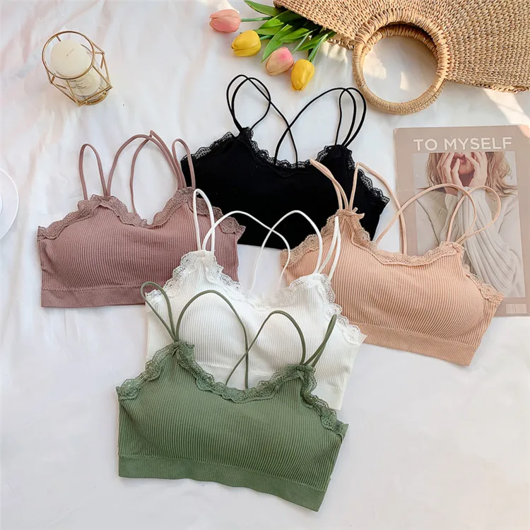 TERMEZY Bra Wire Free Bras For Women Thin Cotton Lace Bralette Seamless Thin Underwear Sexy Lingerie Soft Bras For Women (12)
