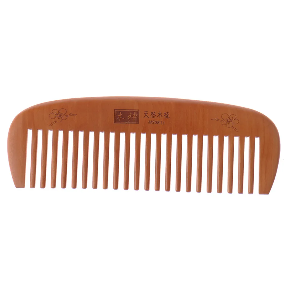 Изогнутая форма натуральные персиковые гребень деревянный Hai щетка для волос щетки для волос оздоровительный массаж антистатические деревянные волосы расческа для волос