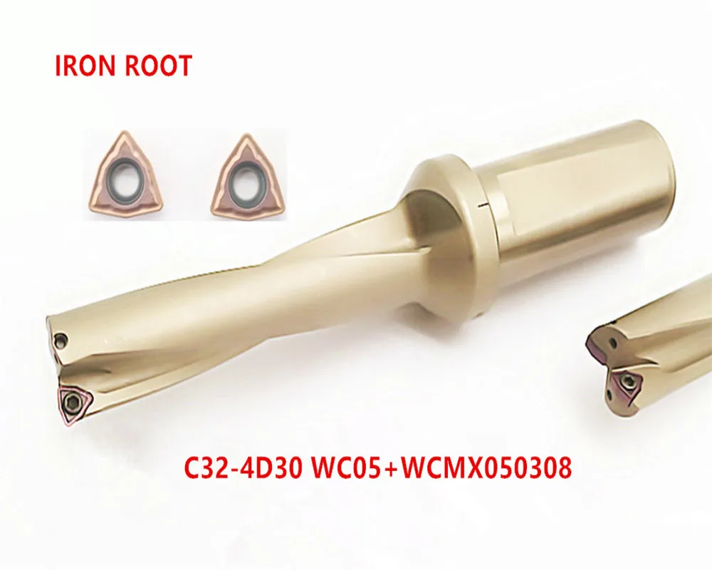 Индексируемая дрель New1P C32 4D30 WC05 U drill + 2P WCMX050308 HR 7811 вставка|Держатель инструментов|