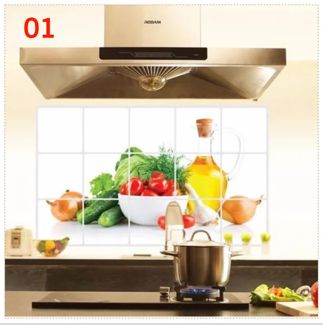 

Wall Deco Vegetable Fruit Pattern Sticker Kitchen Cooking Oilproof Removable Art Decor Home Multifunctional Wallpaper #45